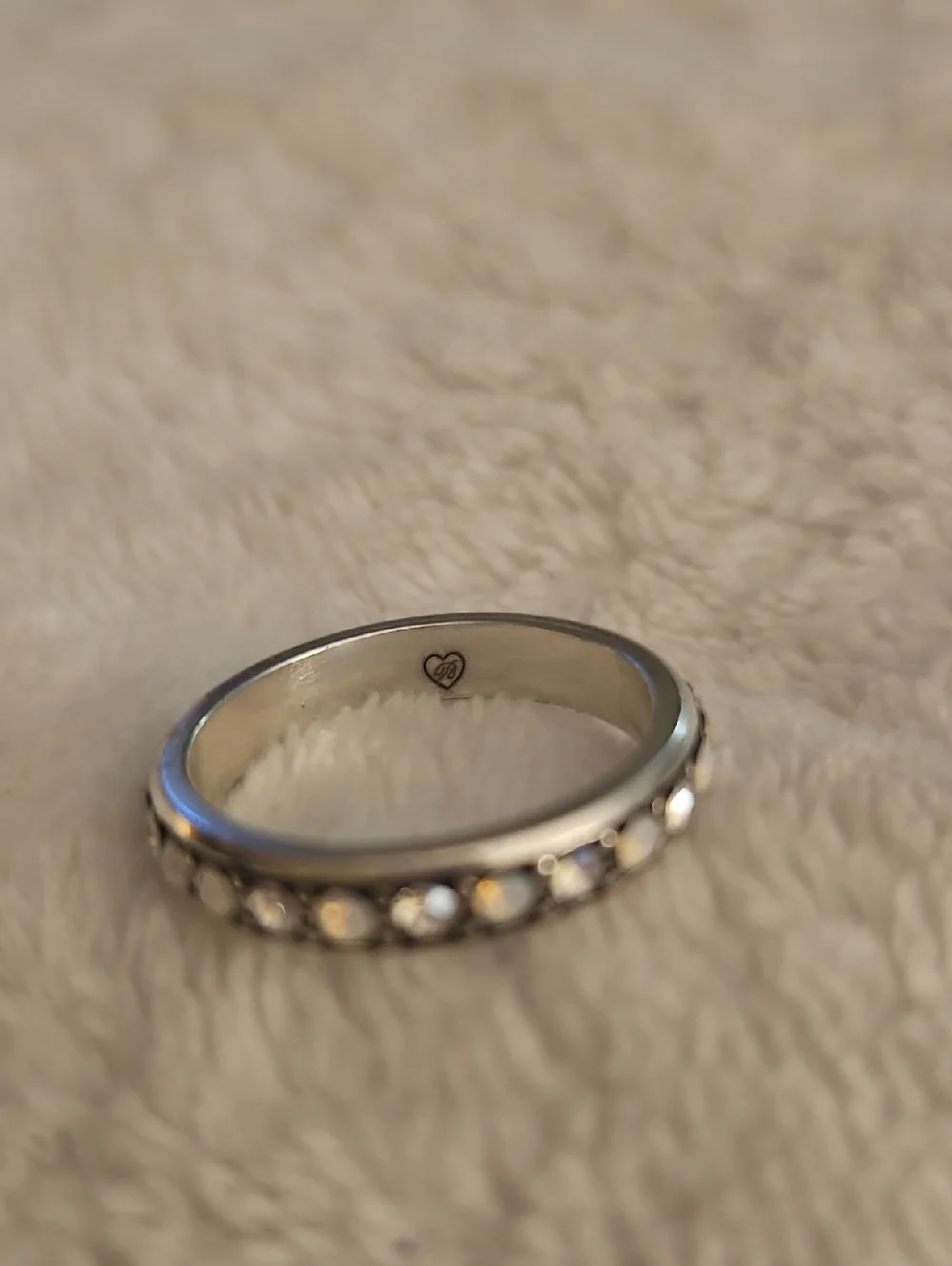 BRIGHTON Dainty Thin Stackable Crystal Eternity Band